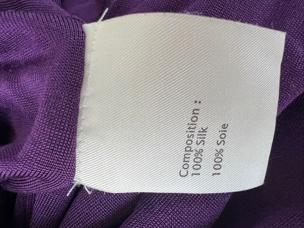 3.1 Phillip Lim Plum Purple Silk Blend Draped Ruched V Neck Midi Dress M - Picture 6 of 8